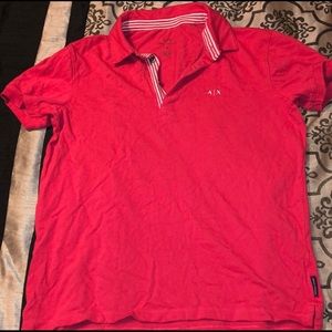 Pink Armani exchange polo shirt size S men